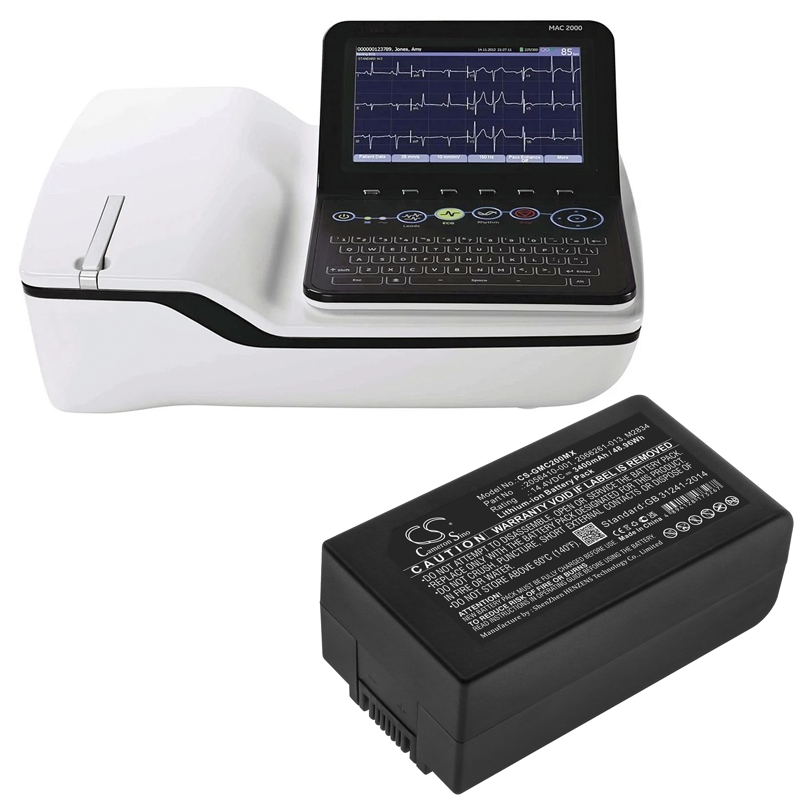 Ekg Ecg Machine Portable - CS-GMC200MD/CS-GMC200MX 2600mAh/3400mAh Portable Resting ECG Machine